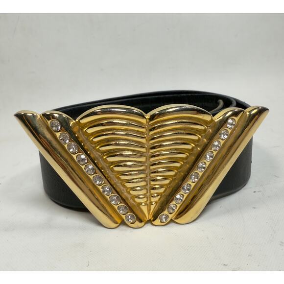 Vintage Georges Gallet Gold/Rhinestone Art Deco Belt size S - Picture 6 of 6